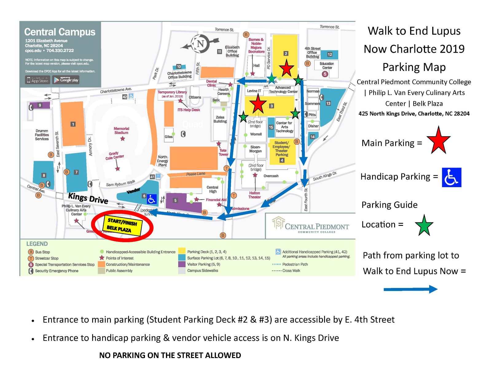 Parking Map - 2019 Walk To End Lupus Now Charlotte- Parking